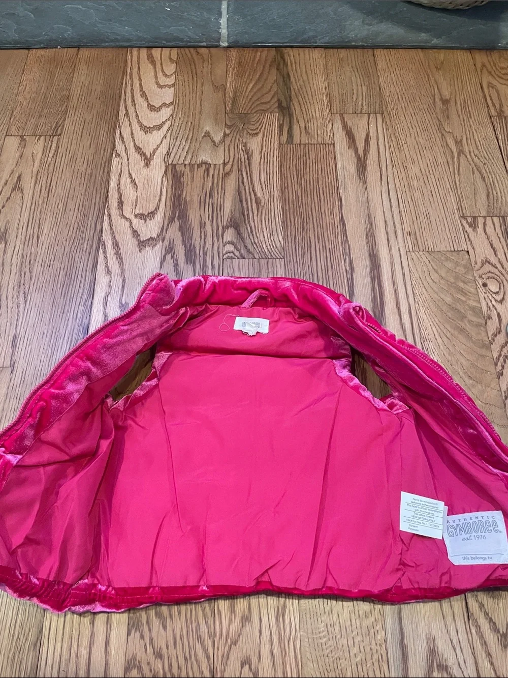 Gymboree Velvet Puffer Vest in Bright Pink